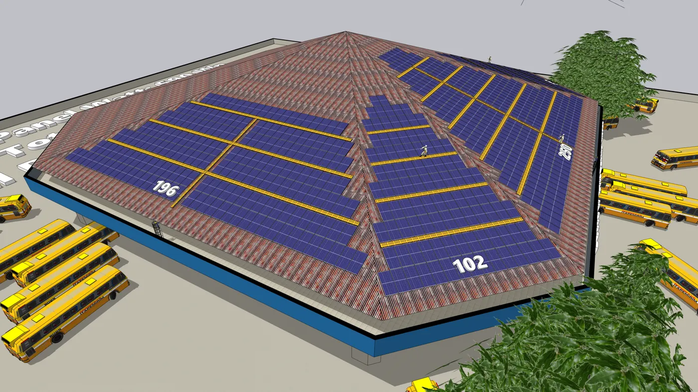 Panel blocks on the western faces, Panaji Bus Stand, Goa