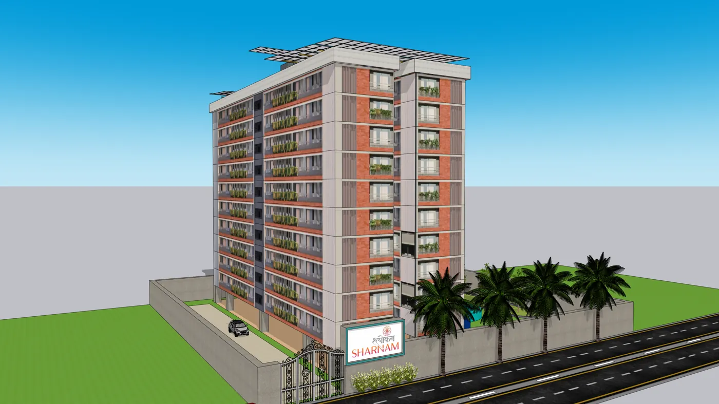 The tower and its surroundings, Shlokam Sharanam, Ahmedabad